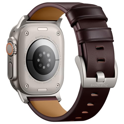 Bracelet en cuir Apple Watch 45mm idéal pour le bureau et vos sorties élégantes du week-end