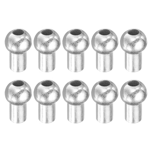 PATIKIL Cable Ball Stopper, 10pcs Stainless Steel Gym Machine Accessories for 5mm Cable Fitness Equipment Wire Rope Port Joint Replacement Parts for Home Gym Machine, Silver