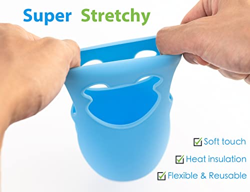 100% Silicone Baby Bottle Sleeves For Philips Avent Natural Glass Baby Bottles, Premium Food Grade Silicone Bottle Cover, Cute Bear Design, 8Oz, Blue And Turquoise, Pack Of 2 #TOP5
