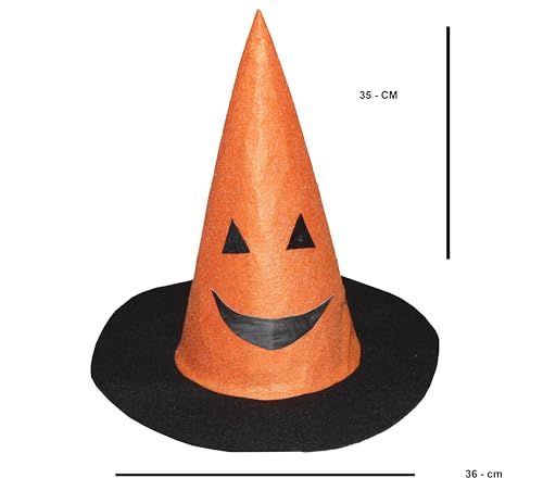 Image of Kaku Fancy Dresses Witch Hat for Girls, Witch Costume Accessory for Halloween Party Prop Multicolor Witch Hat