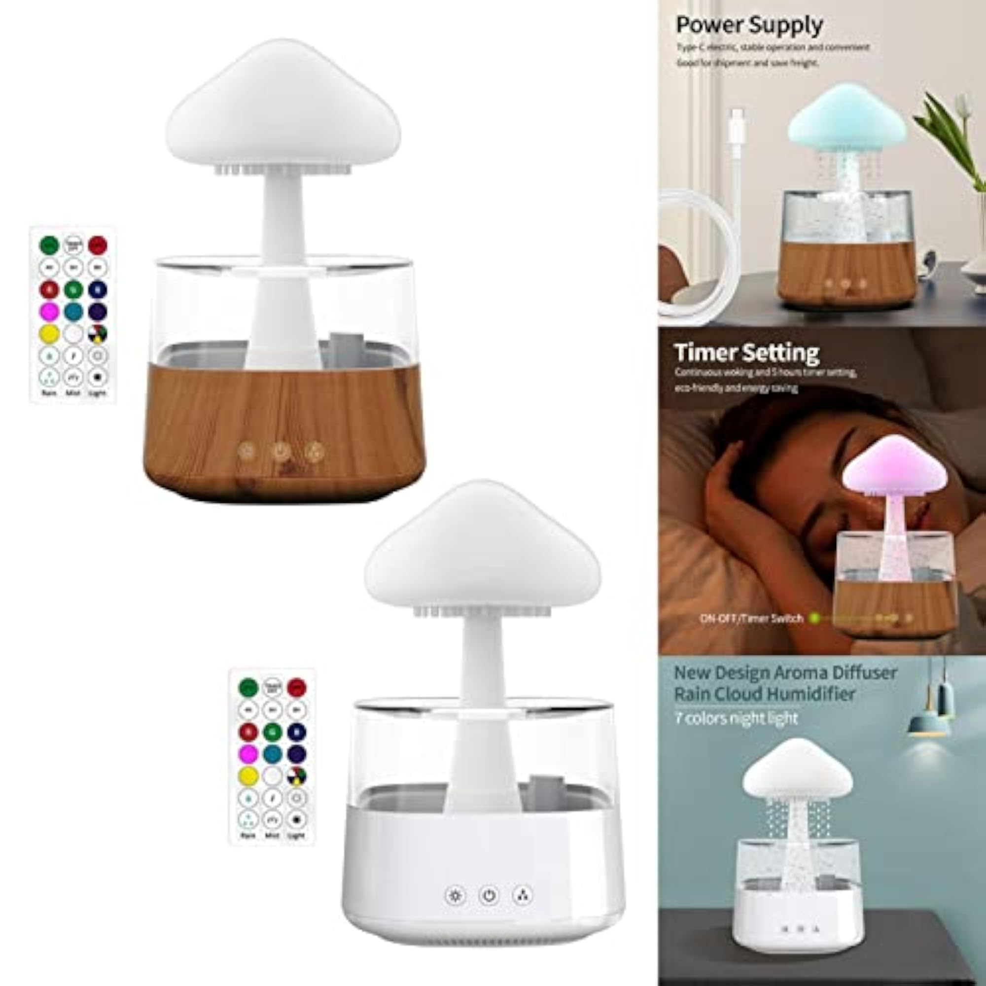 TOG Humidifier with Essential Diffuser Water Drop Mist Humidifier