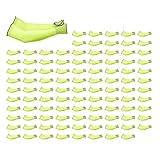 Amazon Basics, Arm Protection Sleeves, Cut Resistant, 18in (45.7cm) long, w/Thumbhole, Yellow, 100 Pair