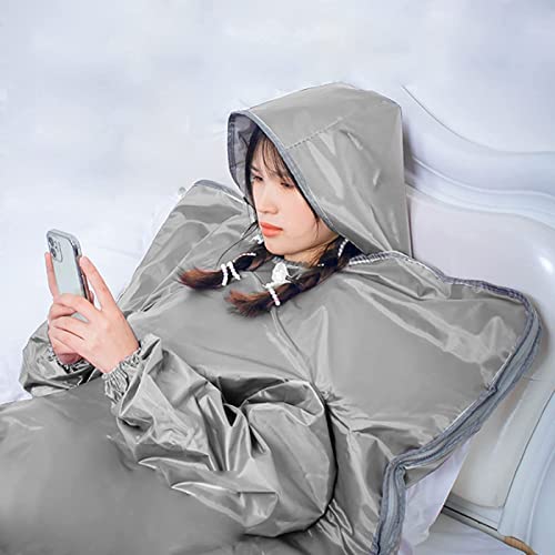 Far Infrared Sauna Blanket with Insert Towel - V2.0 New & Improved! Longer Cable Low EMF | Portable Infrared Saunas for Home Therapy,Infared Blanket Sauna 85–185 °F Temp Range-Grau||180cm*80cm