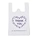 LazyMe Thank You T-Shirt Carry-Out Bags Plastic Grocery Bags White Sturdy Handled Merchandise Bags,Standard Supermarket Size, 12 x 20 inch (100 PCS)