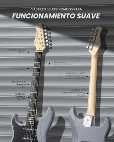 Miniatura 3 de Donner Dst-80 Zurdo Guitarra Eléctrica Kit Para Principiantes De 39 Con Amplificador, Pastilla Clásica Sss, Incluye Funda, Afinador, Capodastro, Correa, Púas Y Lecciones En Línea Gratuitas