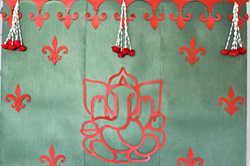 Image of Desi Favors Ganesha Mantra Cutout & Indian Border | DIY Indian Decor | Pooja Ceremonies | Background Decor Design | God Cutouts for Home Decorations | Size 54x240 Inch (Pack of 1)
