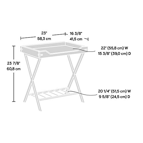 Sauder Vista Key Side Table, L: 22.56" X W: 16.34" X H: 23.94", Pearl Oak Finish #TOP2