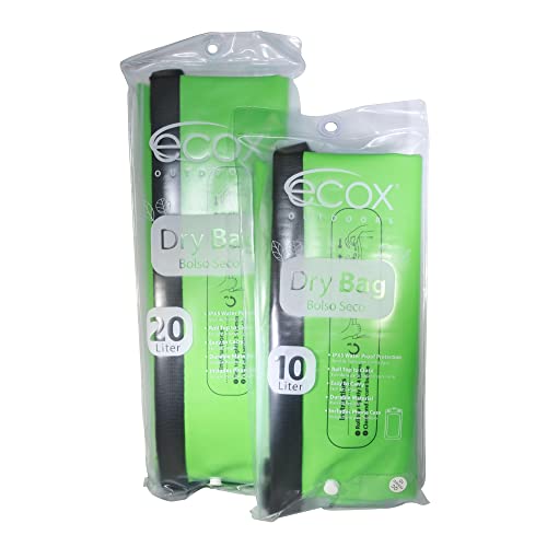 ecox Bolsa Seca Impermeable para Actividades al Aire Libre con Construcción de PVC 500D 10L Verde DB10LG miniatura 3