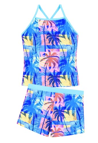 Image of Akokvlar Girls Two Piece Bathing Suit Swimsuit Tankini Swimwear with Boyshort