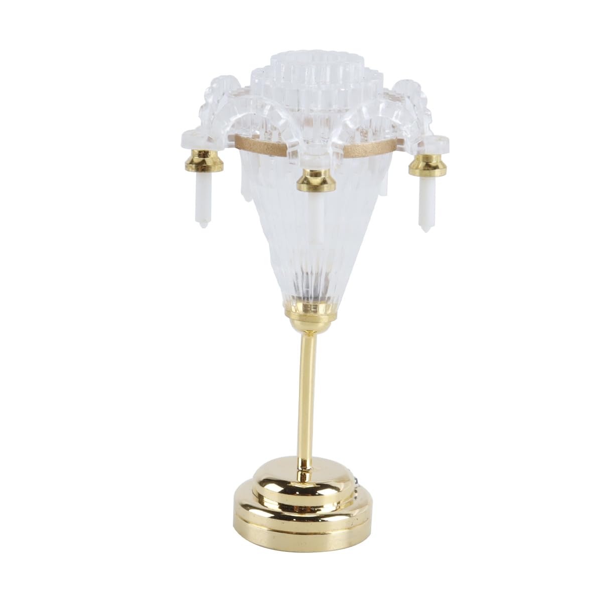 Durlo 1:12 Scale Dollhouse Candle Chandelier – Battery-Operated Plastic Lamp, Realistic DIY Indoor Craft Accessory