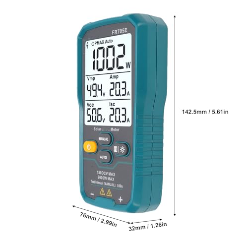 Testeur d'énergie solaire MPPT 2000W avec écran LCD rétroéclairé