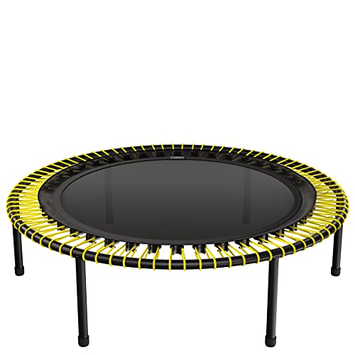 bellicon Mini Trampoline 44'' (Yellow) | Bungee Suspension up to 330 lbs | Indoor Fitness Trampoline for Adults | Screwing Legs