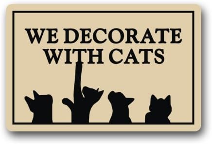 We Decorate with Cat Pattern New Stylish Indoor/Outdoor Door Mat 23.6"(L) x 15.7"(W)