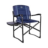 TIMBER RIDGE Lightweight Directors Chair with Side Table, Portable Aluminum Camping Chair with Swivel Back for Camping and Outdoors, Heavy Duty Supports 350 lb