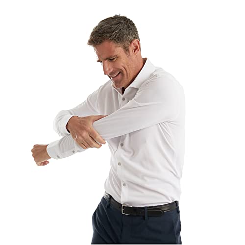 Camisa de Vestir para Hombre sin Plancha, Antiarrugas, repele Las Manchas, sin Manchas de Sudor, antiolor, Transpirable, Camisa Hombre Manga Larga Slim fit Cover
