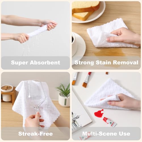 Image of 80 Pack Microfiber Cleaning Cloth Roll Reusable Paper Towels 12 inchx12 inch Tear Away Cloth,Absorbent Dish Rags for House Kitchen,Wash Cloths,Lint Free Rags for Window Cars Cleaning Supplies