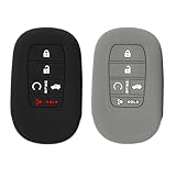 Ongfuwu 2PCS Silicone Key Fob Case, Keyless Entry Remote Control Key Fob Cover Protector Compatible with (5 Buttons) 2022 2023 2024 Civic Accord CR-V Pilot HR-V EX EX-L Touring (Black+Grey)