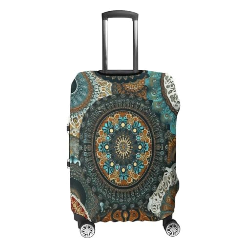 Colorful Vintage Floral Mandala Travel Suitcase Protector Luggage Cover Protective Washable Anti-scratch Baggage Cover4