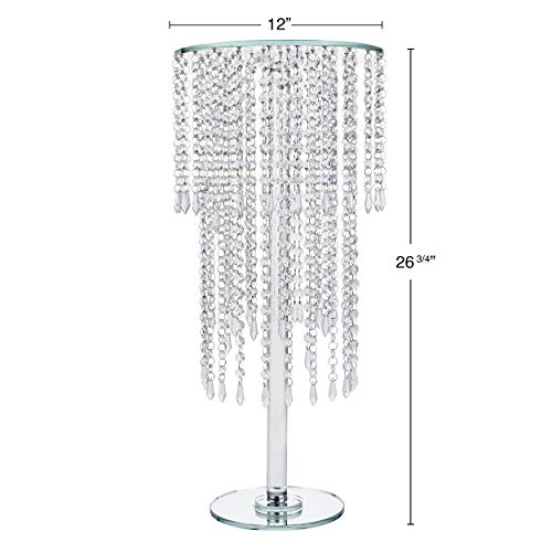 Simply Elegant Round Sparkling Bling Chandelier Real Glass Crystal Cake Stand Riser & Wedding Centerpieces For Wedding, Anniversaries, Birthday, Baby Shower, Graduation, Thanksgiving Cascading 26¾" #TOP1