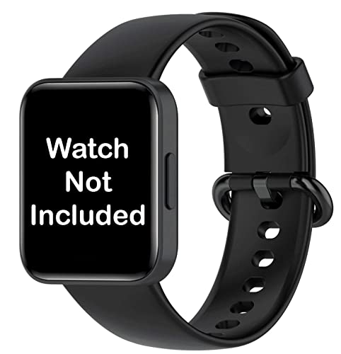 Mobistyle Soft Silicone Wristband smartwatch Strap Compatible only for Redmi Watch 2 Lite/Redmi GPS Watch (Black)
