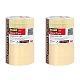 Scotch Nastro Adesivo 3M, Trasparente Acrilico, 15 mm x 66 m, Confezione Torretta da 10 Pezzi (Confezione da 2)