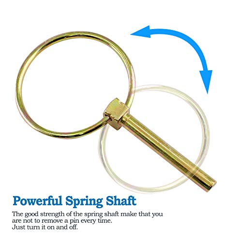 Lanzeuta 12Pcs Heavy Duty Linch Pin With Ring, 1/4" X 1-3/4" Linch Pins, Lynch Pin Assortment Kit For Tractor Trailers Trolley Trucks Mower #TOP2