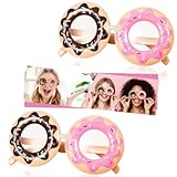 Frienda 2 Pieces Donut Glasses Donut Costume Glasses Novelty Party Donut Eyeglasses for Funny Snack Party Donut Birthday Party Favors Accessories