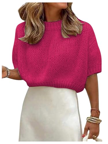 Image of GORGLITTER Women's Puff Short Sleeve Crop Cropped Sweaters Top Cute Outfits | Old Money Outfits Women, Date Night Outfit for Women, Going Out Tops Trendy, Knit Tops Sweater