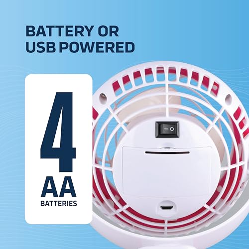 NEXAIR Ventilador de mesa ou clipe de 10 cm, alimentado por USB ou bateria, 10 cm, configuração de v