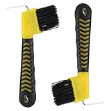 VOSAREA 2pcs Horse Hoof Cleaning Brush with Plastic Handle, Hoof Pick with Bristles for Horse Grooming and Stable Use Random Color
