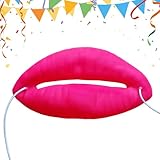 Generico Accessoires De Lèvres Drôles, Lèvres Saucisse pour Cosplay, Rouges Amusantes, pour Adultes, Famille, Mariage/3,94 Pouces * 2,17 Pouces, Anniversaire