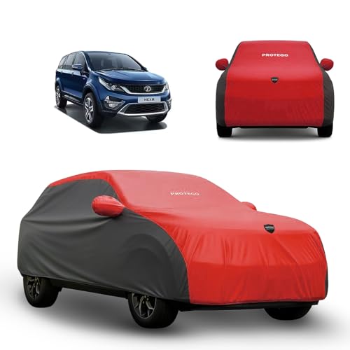 Image of PROTEGO Prime Series India's 1st Anti-Tear Car Cover for Tata Hexa | Heavy-Duty, Custom Fit, All Weather Protection | 100% Waterproof, Windproof & Hail Resistant | 2-Year Warranty | Red + Black