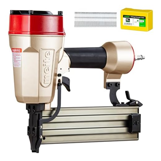 meite Concrete T Nailer with 400 PCS 1-1/4 Inch Concrete Nails, Pneumatic 14 Gauge Heavy Duty Air Concrete Nail Gun, Compatible with 14 Gauge 3/4 Inch to 2-1/2 Inch Concrete T Nails (ST64E)