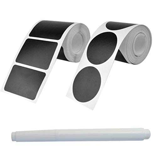 baotongle 270 Stück Tafelsticker Etiketten Vinylsticker wasserdichte Tafel Wiederverwendbarer Küche Organizer Etiketten 6x4cm, 5.5cm für Gewürzgläser, Marmeladengläser