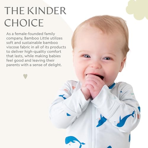 Image of Bamboo Little Soft Baby Footie Pajamas, Baby Clothes, Newborn Sleepers, 95% Viscose and 5% Spandex, 0-24 Months