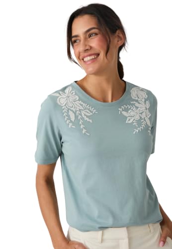 T-shirt brodé femme blanc découvrez des finitions soignées uniques