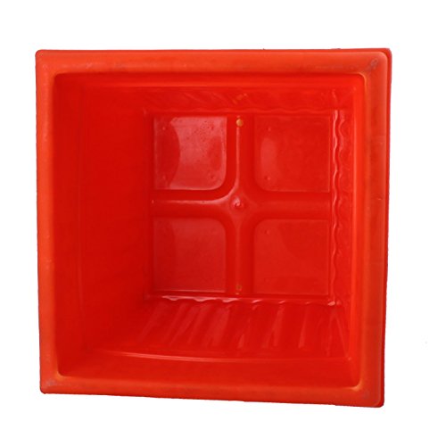 Image of Gardens Need Square Planter with Drip Tray Set (14-inch, Orange, Pack of 2 Sets)
