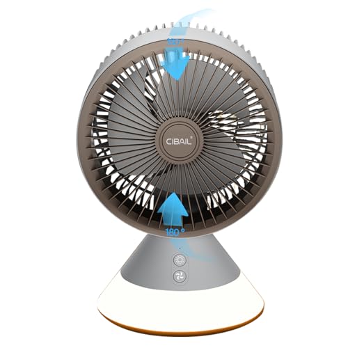CIBAILbasr Small Desk Fan for Bedroom,10 Inches Portable Electric Table Air Circulation Fan,USB-C...