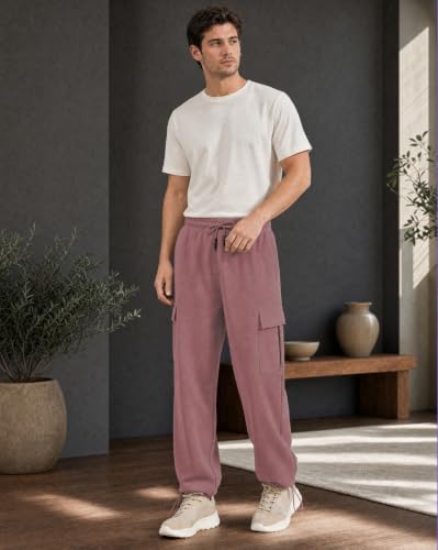 Image of Nobero Joggers for Men | Oversized Fit | Elasticated Waist with Drawcord | Soft & Breathable Fabric | Loose Track Pants | Casual & Streetwear