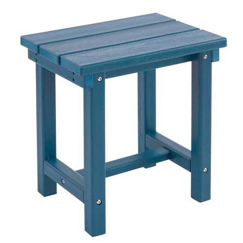 FurniSoar Adirondack Quadratischer Robuster 2-stufiger Beistelltisch aus verstärkter HDPE