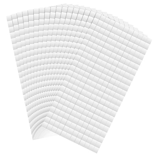 PATIKIL 3960Stk/15 Blätter Schaum Punkte Quadrate 0.24 Quadrat Form 3D Doppelklebe Schaum Klebebänder Halterung für Basteln Kunst Büro Bedarf Scrapbook Weiß