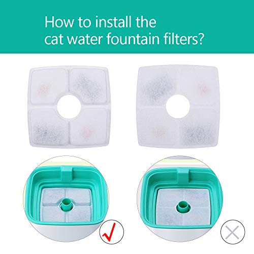Filtros de substituição Decdeal para bebedouro de água para gatos com resina e carbono ativo para di