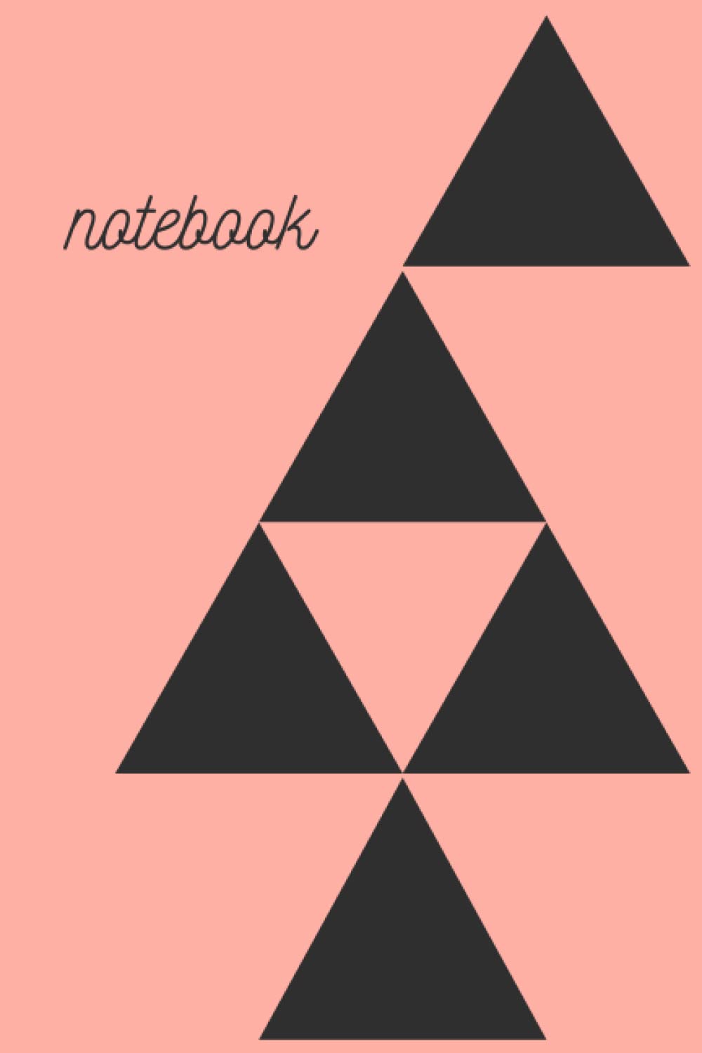 Carnet vintage à motifs triangles roses et noirs pour écriture et croquis
