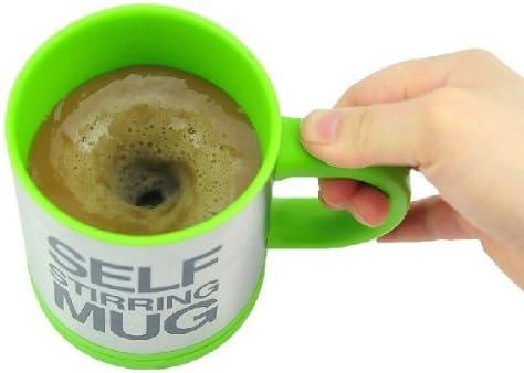 LOCOMOLIFE Self Stirring Mug Office Coffee Tea Cup Mix Mixing Stir Gag Gift Green by GREENDEER