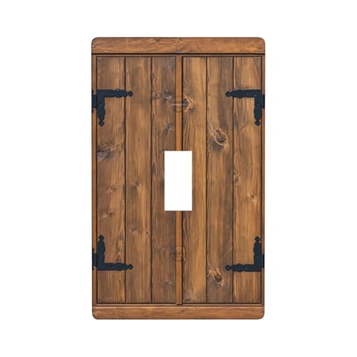 Faux Wood Decorative Printed Light Switch Cover Plates Decorative Single