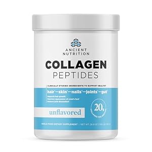 Ancient Nutrition Collagen Peptides, Collagen Peptides Powder, Unflavored Hydrolyzed Collagen, Supports Healthy Skin, Joints, Gut, Keto and Paleo Friendly, 38 Servings, 20g Collagen per Serving