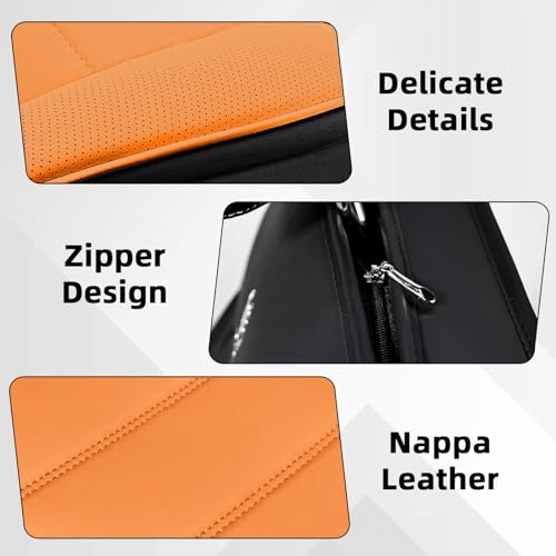 Image of Car Seat Cover Fit for Nissan 370Z 2009-2021,Compatible Airbag Non-Slip Waterproof Seat Cover,Car Seat Protector Premium Interior (Luxury 2 Seats,Black Orange)
