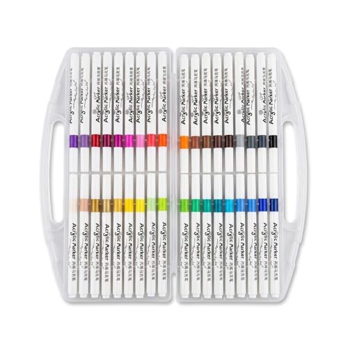 Image of JOUET 36 Colors Acrylic Paint Markers Set, Water-Based Non-Toxic Fine Tip Paint Pens for Rock Painting, Wood, Fabric, Glass & Canvas, Quick-Dry Waterproof Art Markers for Kids & Adults