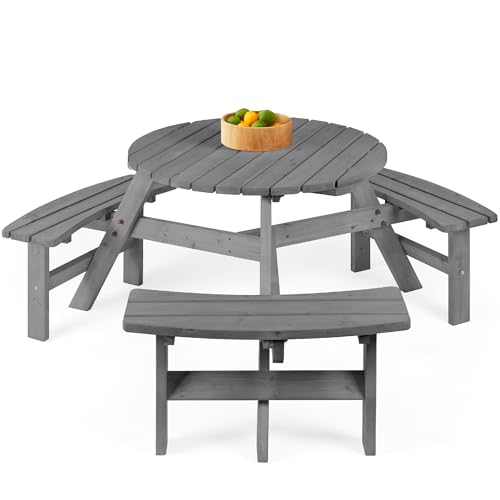 Best Choice Products 6-Person Circular Outdoor Picnic Table