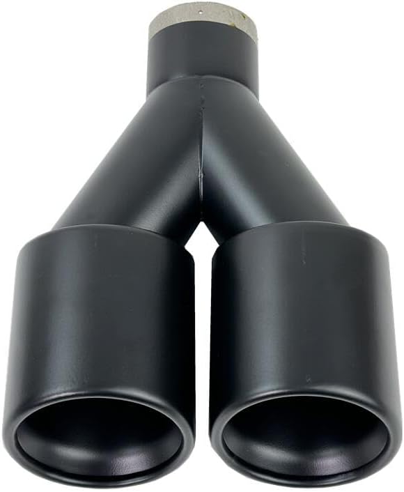 Universal Exhaust Tip 60mm Inlet 90mm outlet Dual Slant Angle Matte Black Powder Coated Stainless Exhaust Pipe 3.5'' outlet
